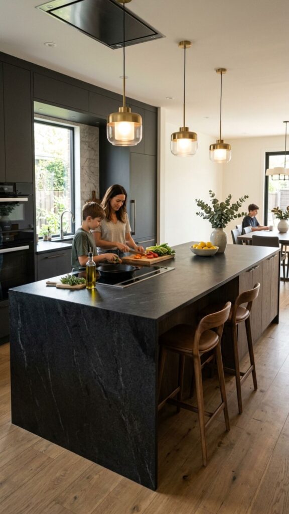 2. Honed Black Granite With Subtle Texture