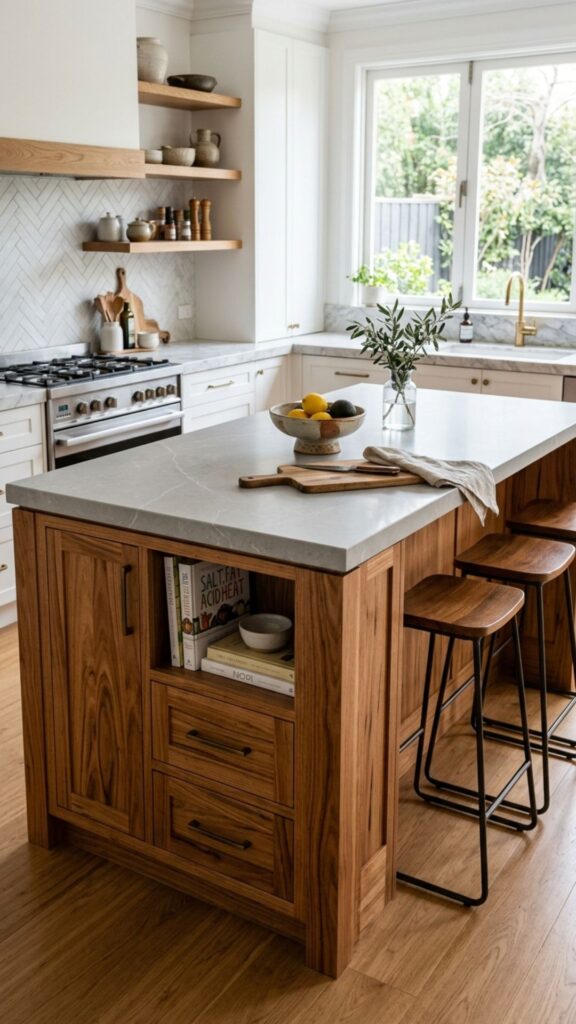 2. Pair a Stone Top With a Wood Body