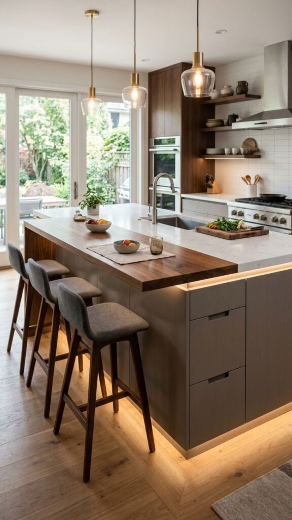2. Two-Tier Island for Prep and Dining