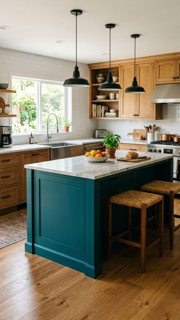 20. Add Color With a Painted Accent Island