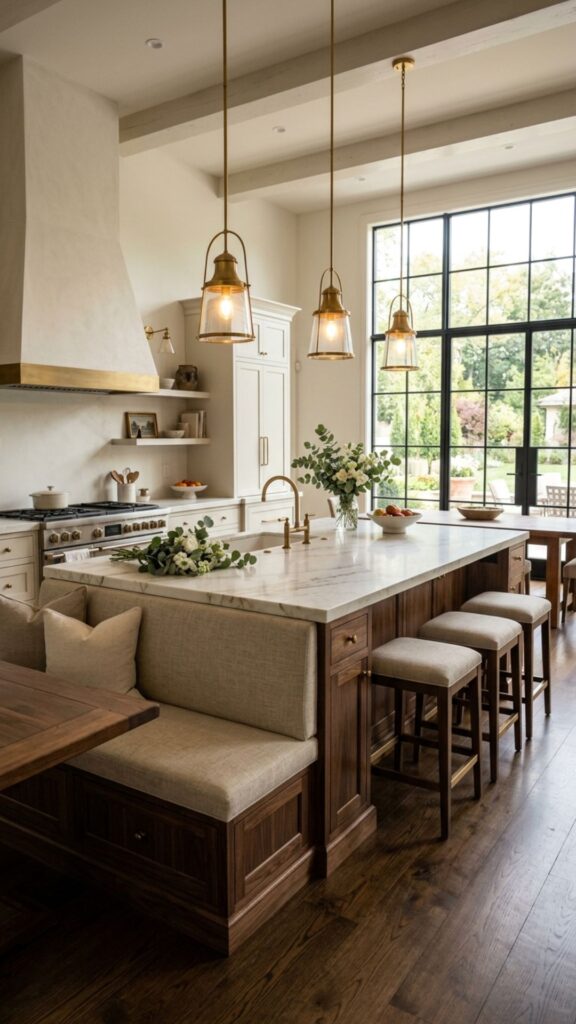 20. Custom Built-In Bench and Stool Combo