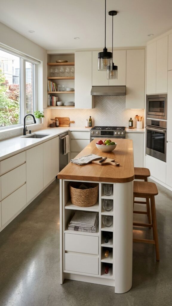 20. Custom-Built Slim Island for Awkward Layouts