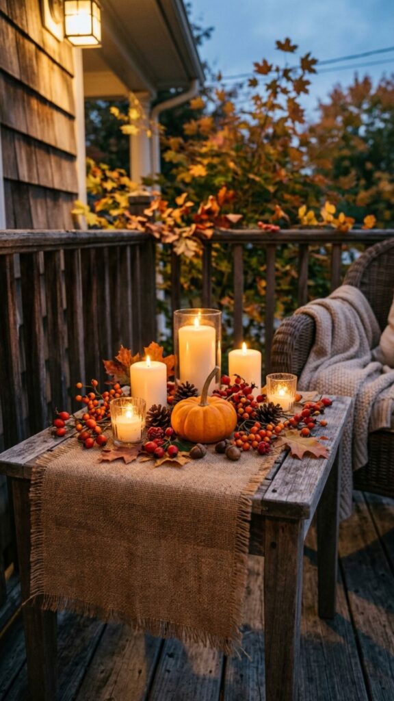 20. Finish with a Burlap Table Runner and Candles