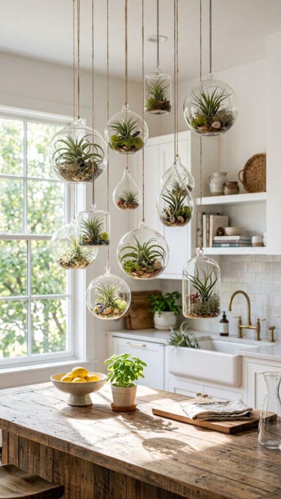 20. Hanging Air Plants and Terrariums