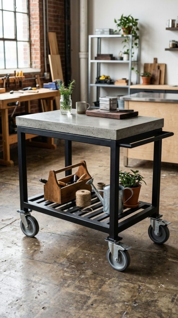 20. Make a Concrete-Top Cart