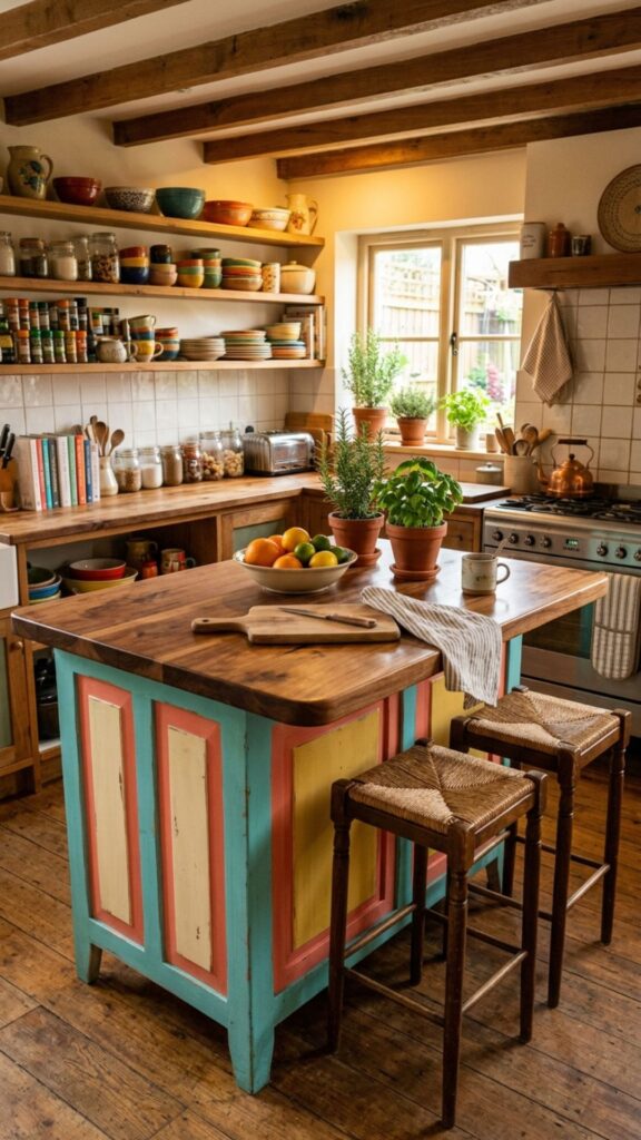 20. Painted Base with Natural Wood Top