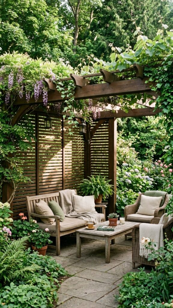20. Pergola with Privacy Screens