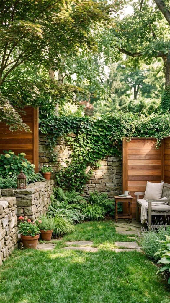 20. Zone the Yard With Mixed Materials