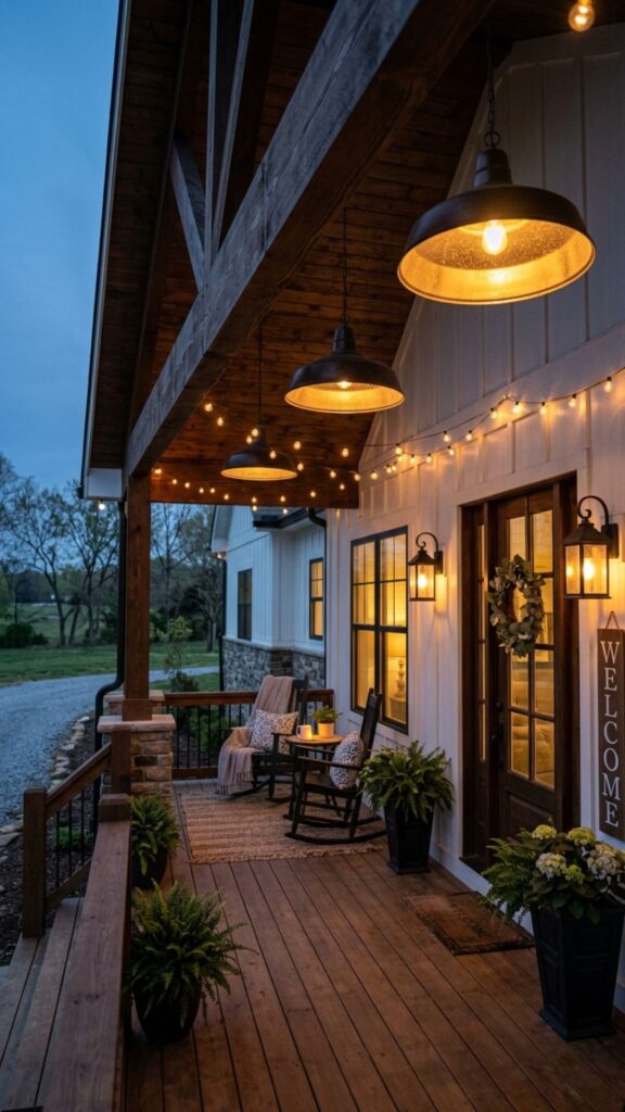 3. Bold Farmhouse Lighting