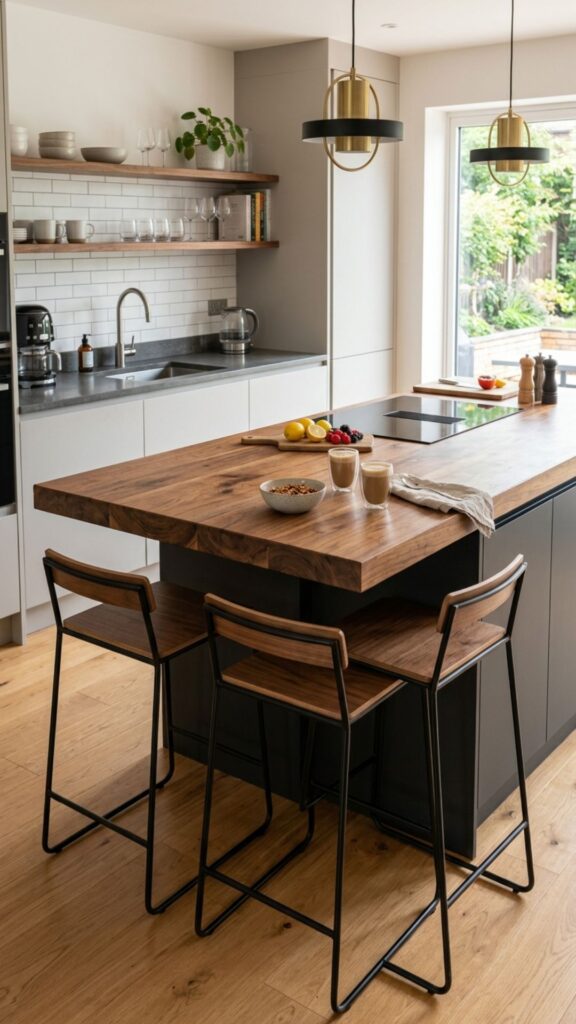 3. Build a Breakfast Bar With an Overhang Countertop