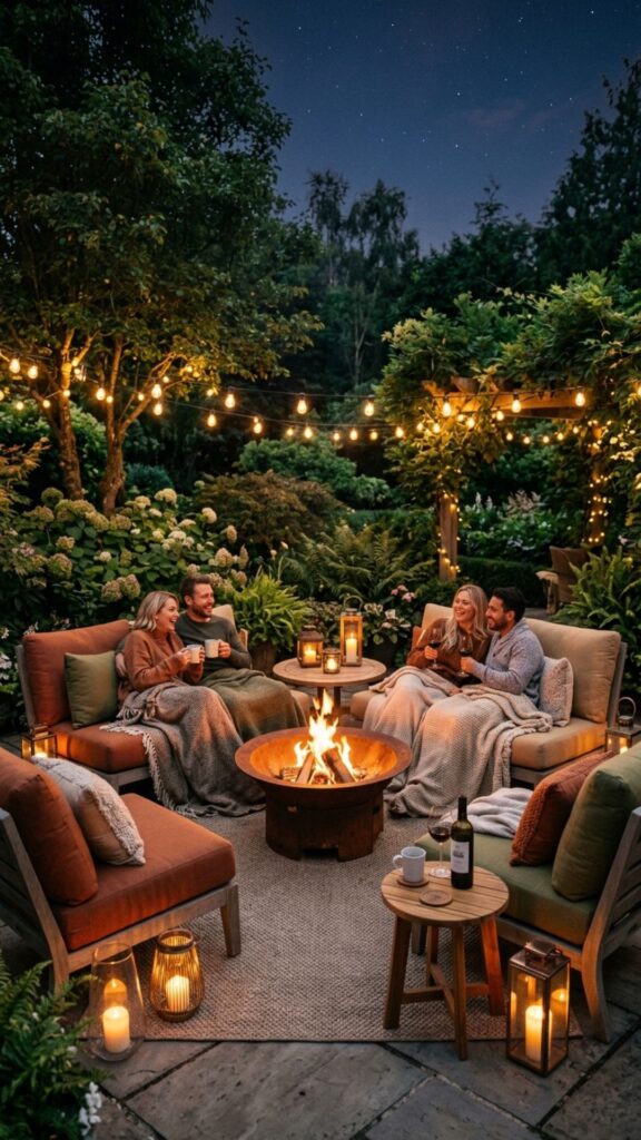 3. Fire Pit Lounge Setups for Cozy Evenings