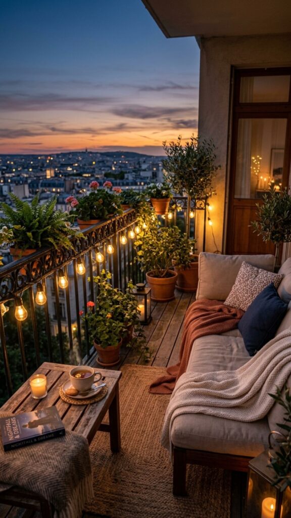 3. Hang String Lights for Warm Ambiance