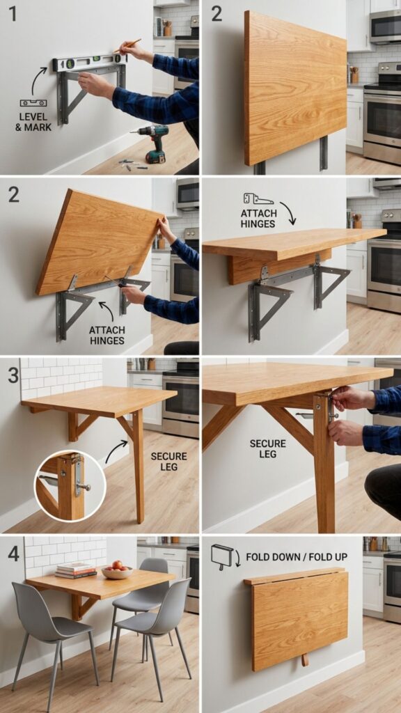 3. Install a Fold-Down Wall Table