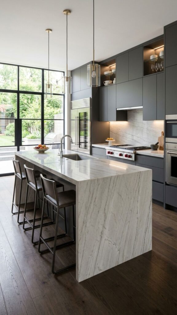 3. Install a Waterfall Countertop