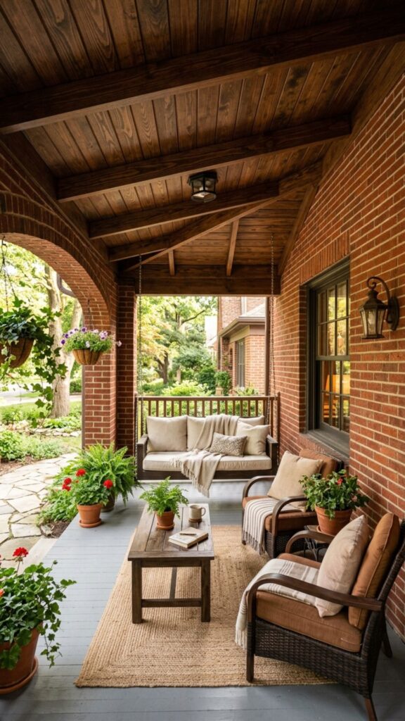 3. Install a Wooden Porch Ceiling