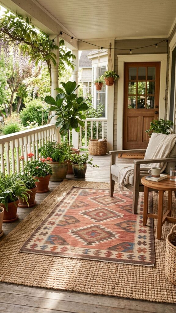 3. Layer Woven and Textured Rugs