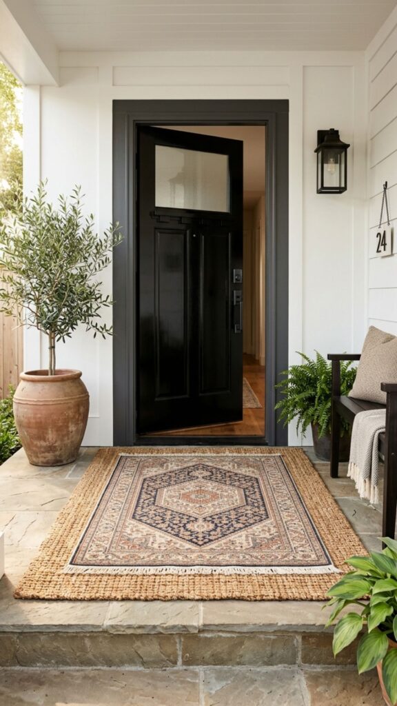 3. Layer a Woven Doormat
