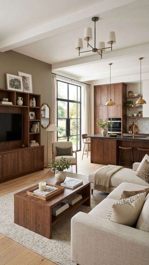3. Match Cabinet Finishes to Your Living Room Furniture