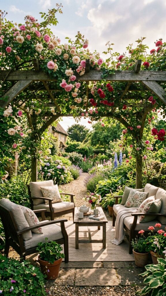 3. The Shaded Pergola Retreat