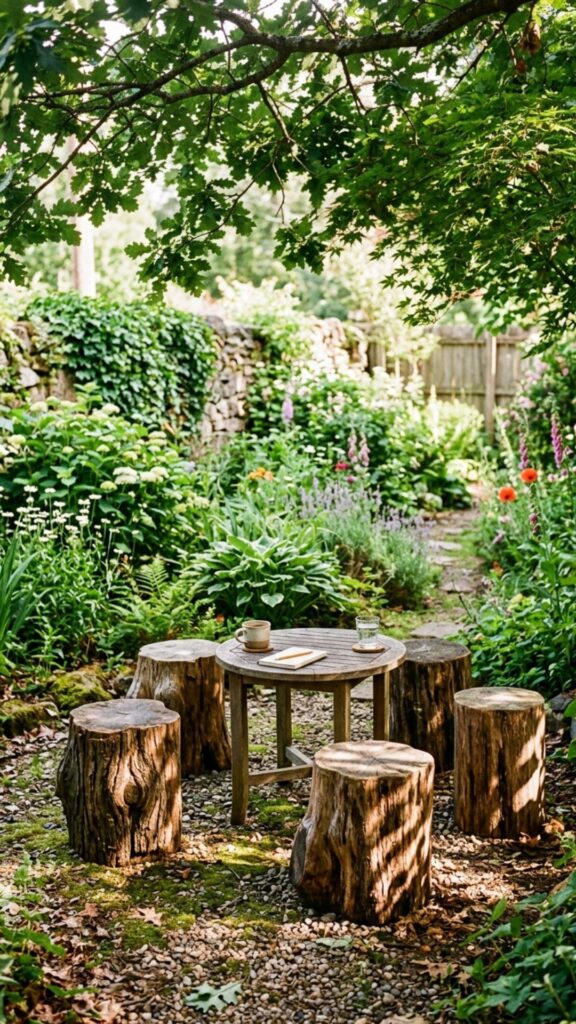 3. Tree Stump Stools