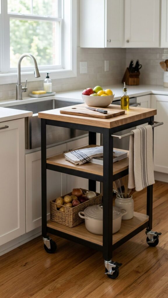 3. Use a Kitchen Cart on Wheels