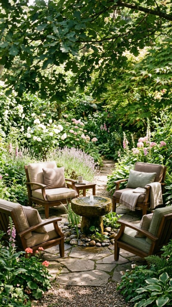 4. Arrange Seating Around a Water Feature