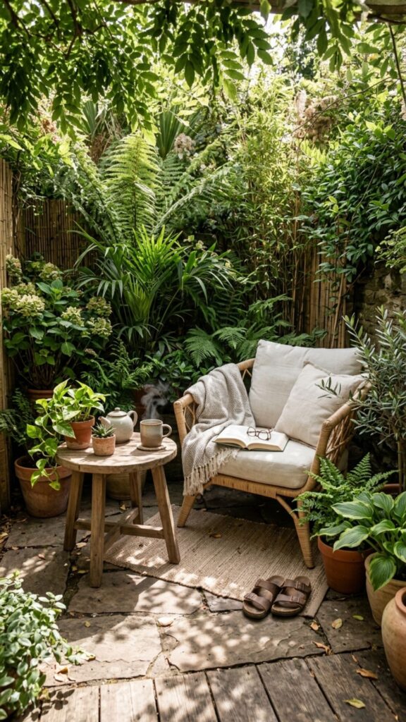 4. Create a Private Nook with Screens or Greenery