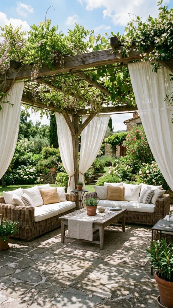 4. Create a Shaded Pergola Lounge