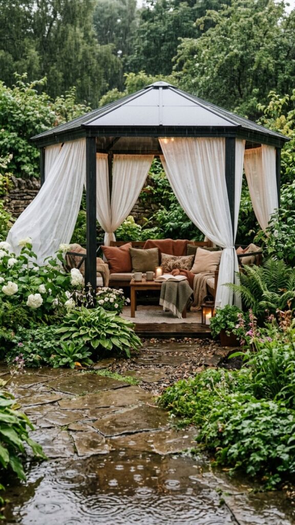 4. Gazebo with a Solid Roof