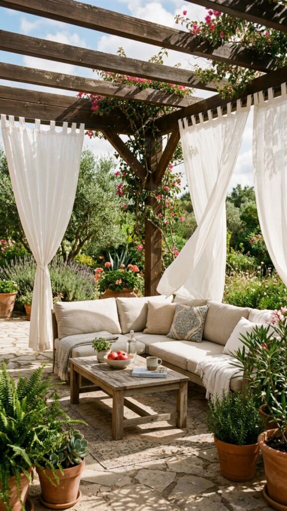 4. Hang Outdoor Curtains