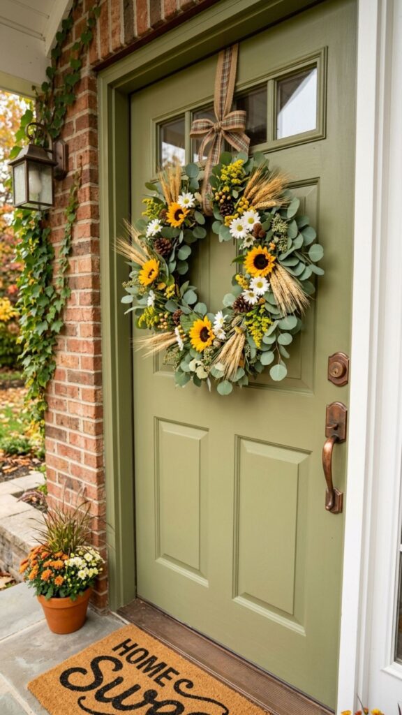 4. Hang a Seasonal Wreath