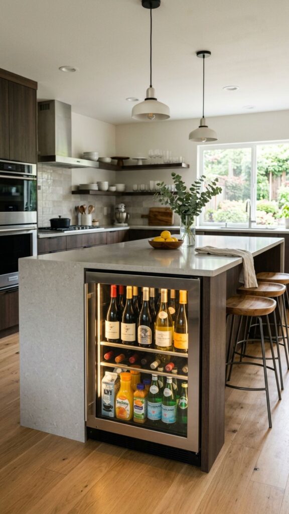 4. Include a Wine Fridge or Beverage Center