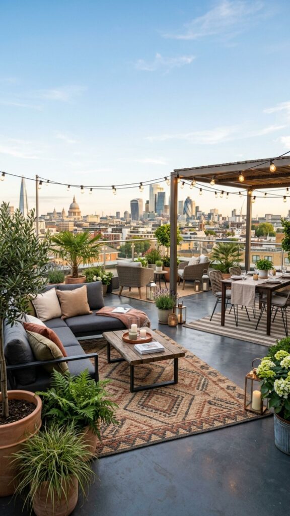 4. Install Outdoor Rugs to Define Spaces
