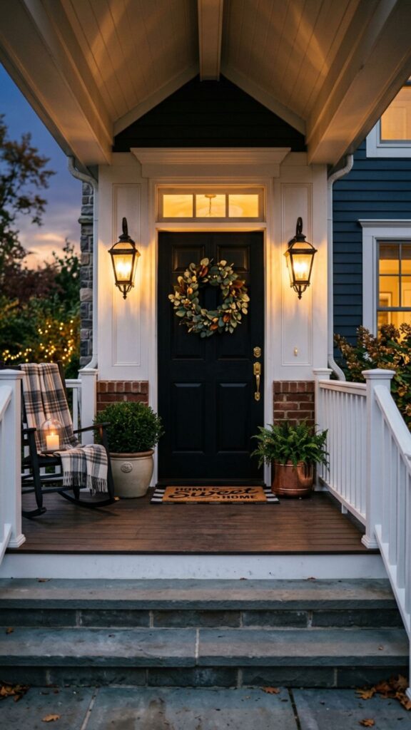 4. Install Warm-Toned Porch Lighting