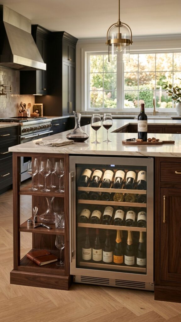 4. Islands with Built-In Wine Storage