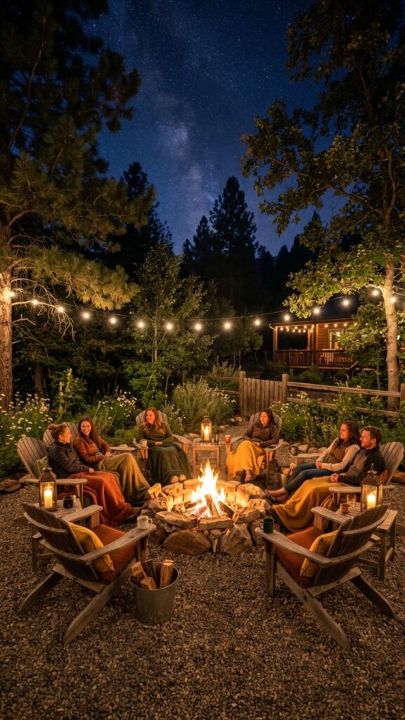4. Set Up a Fire Pit Lounge Nearby