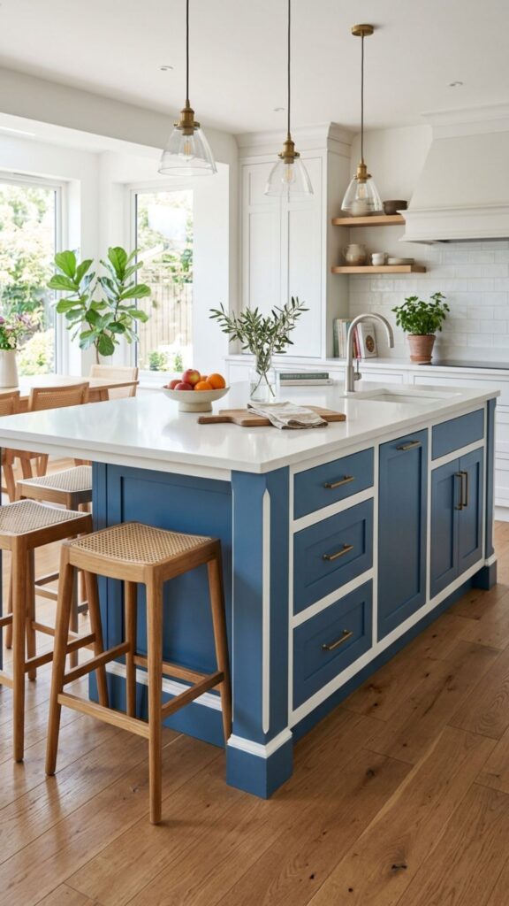 4. Two-Tone Blue and White Island
