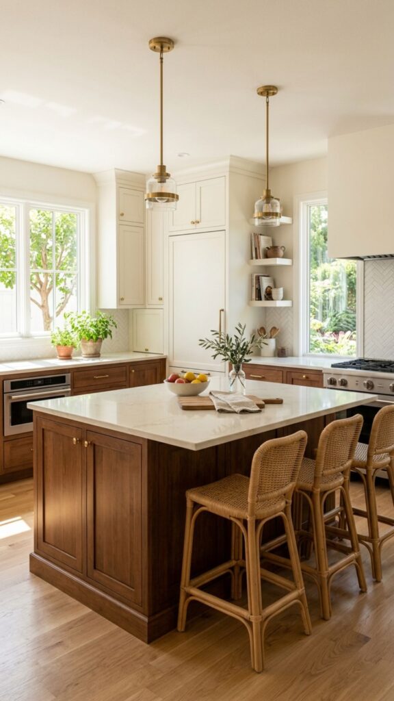 4. Two-Tone Brown and Cream Island