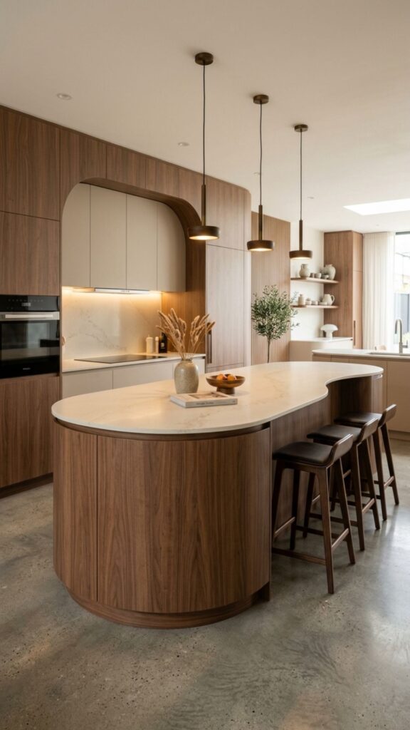 4. Wrap Curved Cabinetry Around the Base