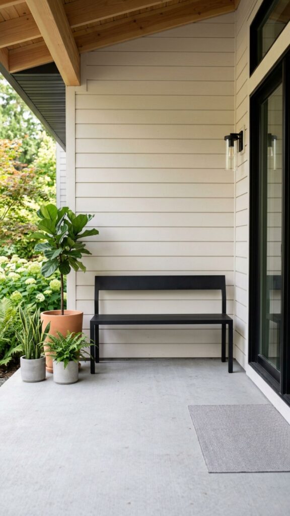 5. A Metal Bench for Modern Homes