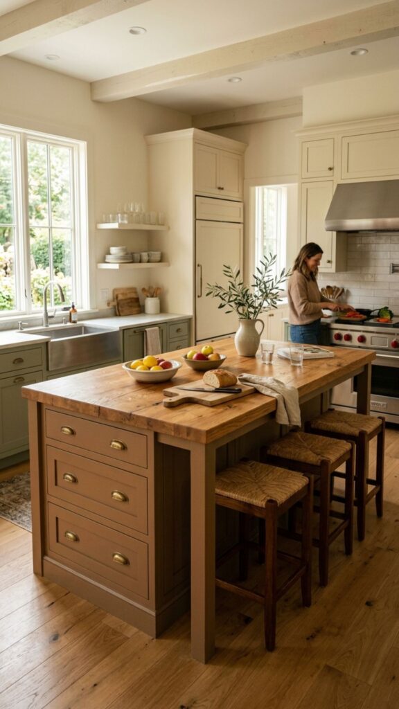 5. Butcher-Block Top Island