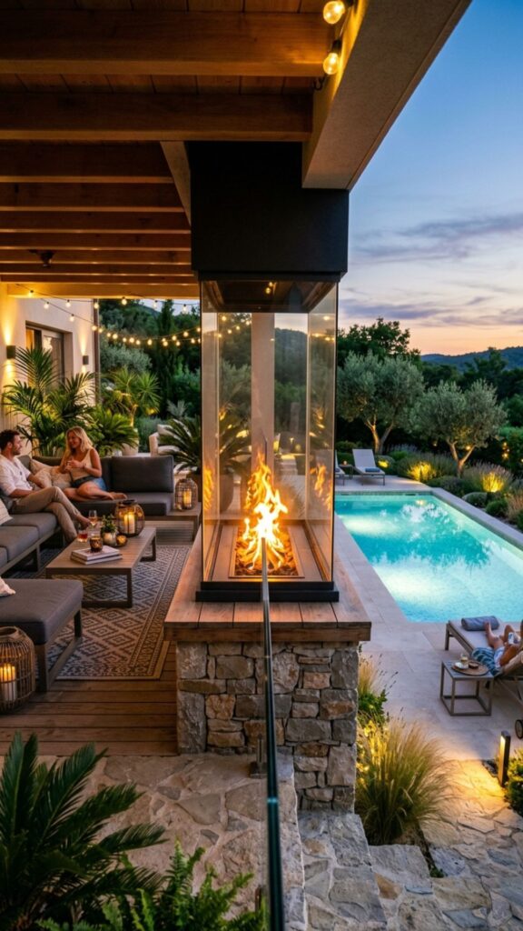 5. Double-Sided See-Through Fireplace