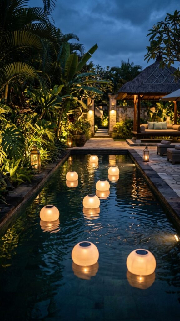 5. Float Solar Lights in Your Pool or Pond