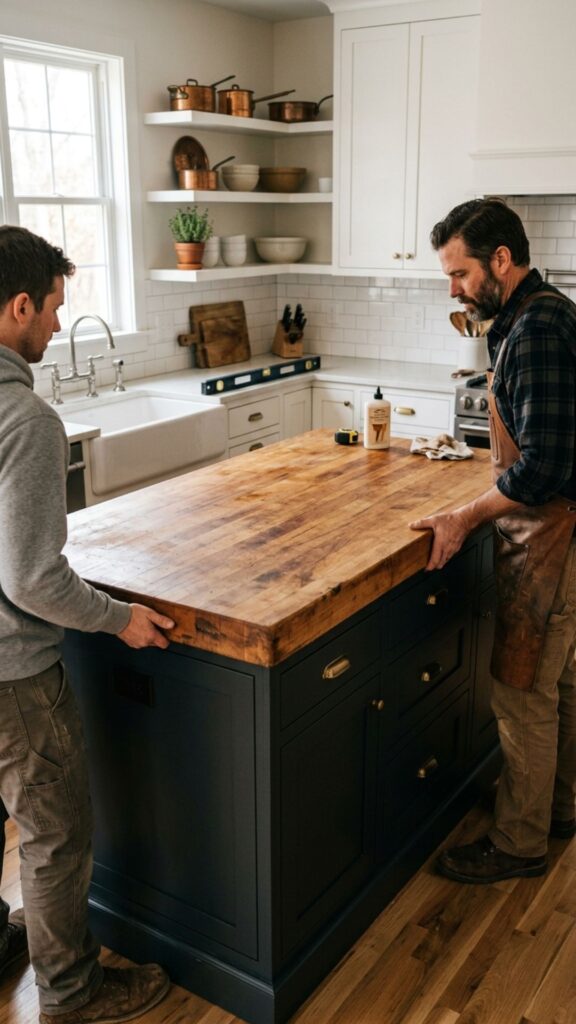 5. Install a Vintage Butcher Block Top