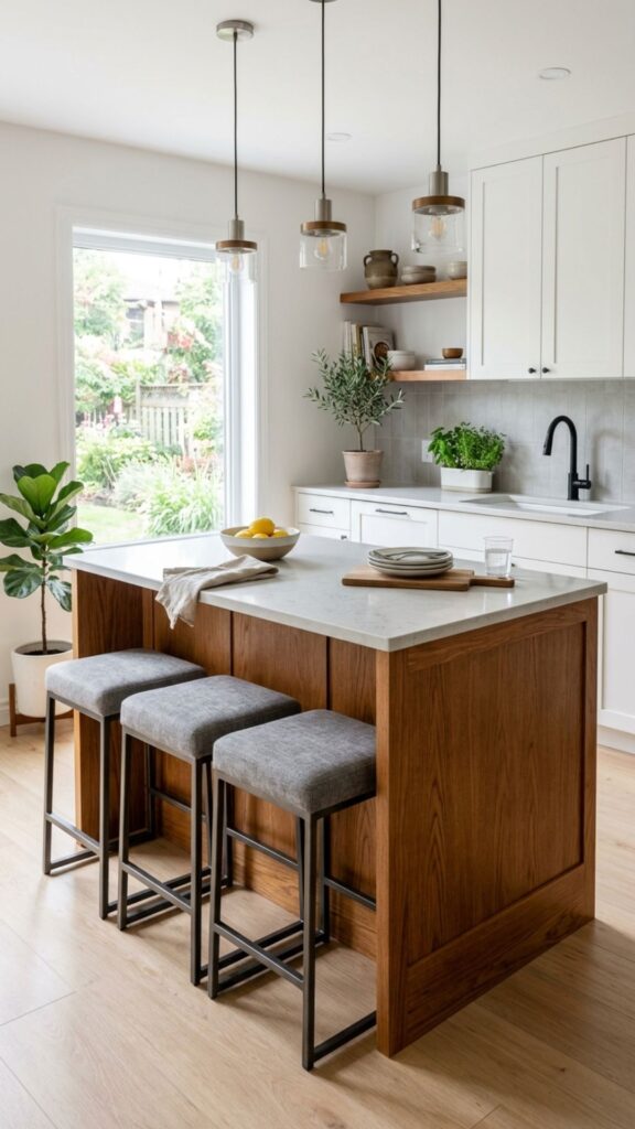 5. Island with Built-In Seating
