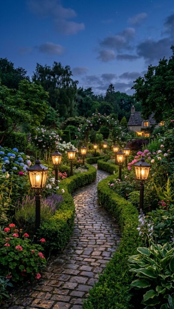 5. Lantern-Style Post Lights