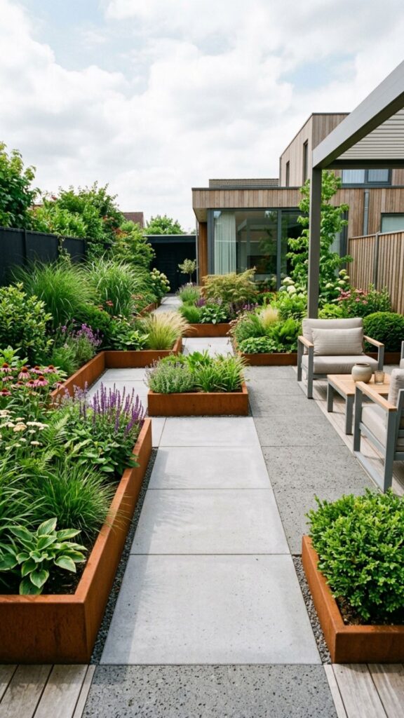 5. Modern Corten Steel Beds