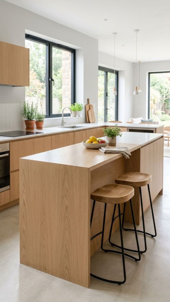 5. Narrow Island With Bar Seating on the End