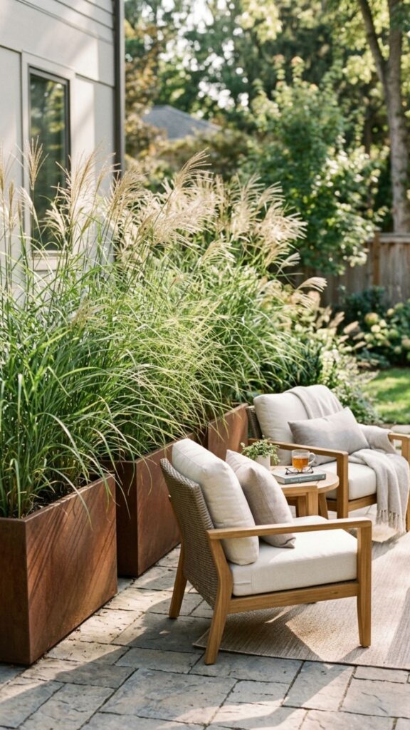 5. Set Up a Windbreak With Tall Planters