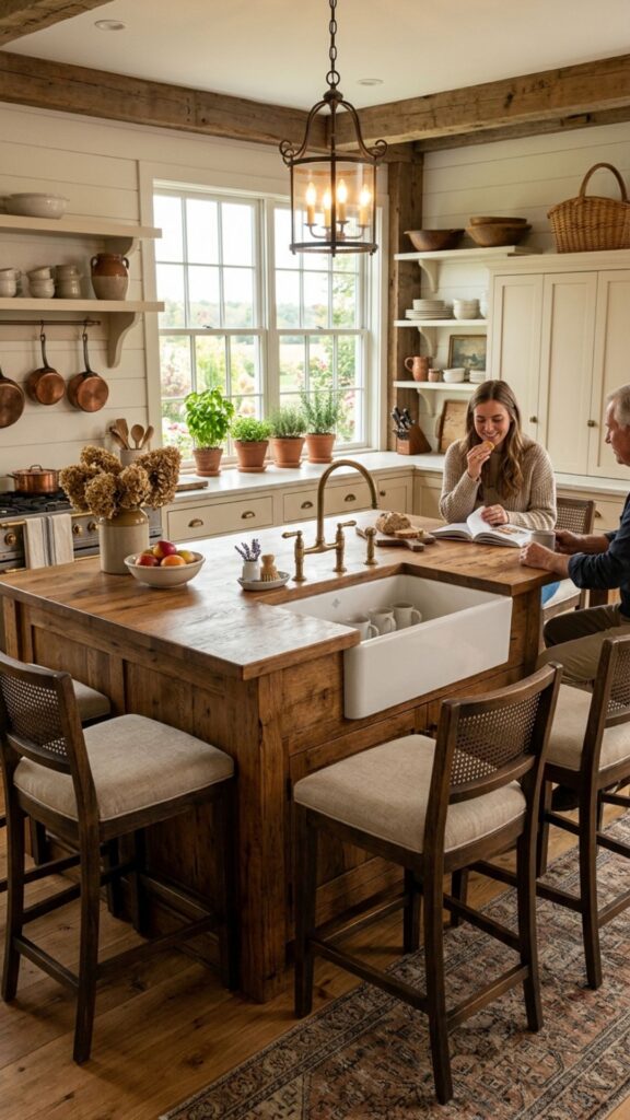 5. The Farmhouse Apron-Front Sink Island